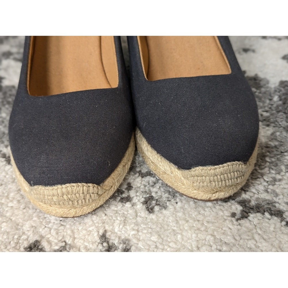 J.Crew Canvas Espadrille Wedges in Navy, size 8‎ - Picture 6 of 6